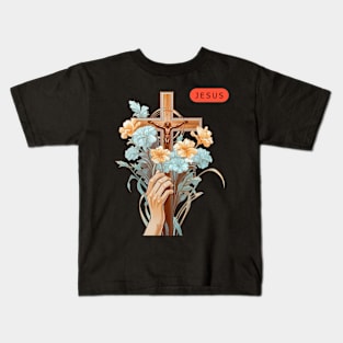 Good Friday jesus with beautiful flower Kids T-Shirt